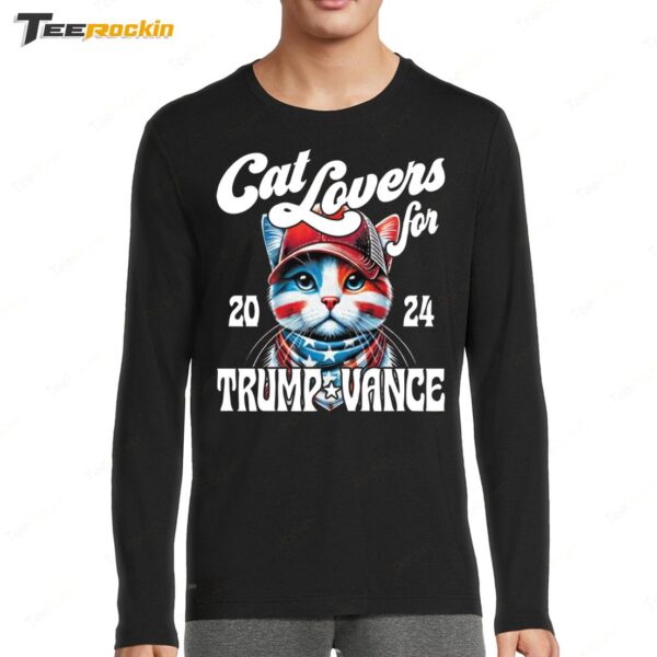 Cat Lovers For Trump Vance 2024 Black Long Sleeve Shirt