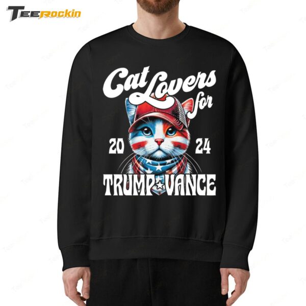 Cat Lovers For Trump Vance 2024 Black Sweatshirt