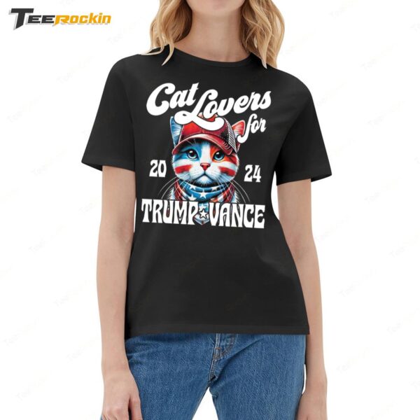 Cat Lovers For Trump Vance 2024 Ladies Boyfriend Shirt