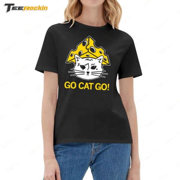 Cheesehead Gary Go Cat Go Ladies Boyfriend Shirt