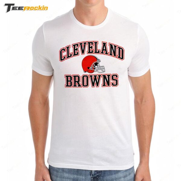 Cleveland Browns White Helmet Premium SS T Shirt