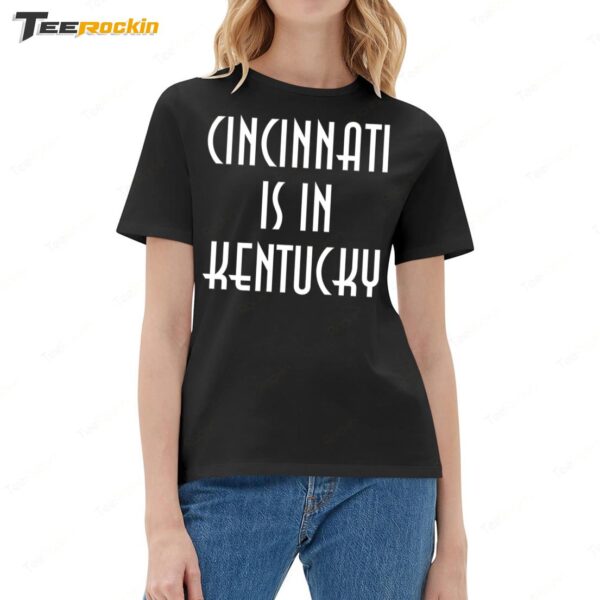 Cleveland Guardians Cincinnati Is In Kentucky Black Ladies Boyfriend Shirt