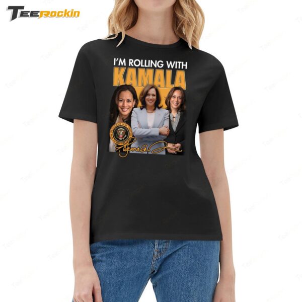 I'm Rolling With Kamala Signature Ladies Boyfriend Shirt