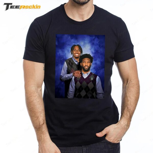 Joel Embiid Tyrese Maxey 76rs Vintage Premium SS T Shirt