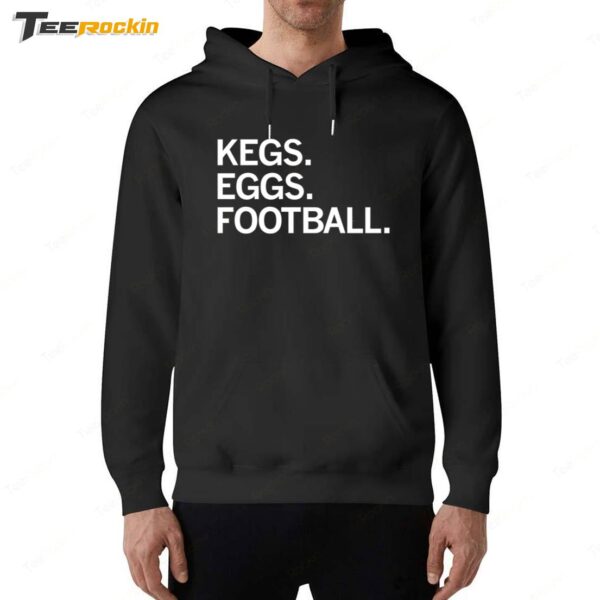 Kegs Eggs Football Hoodie