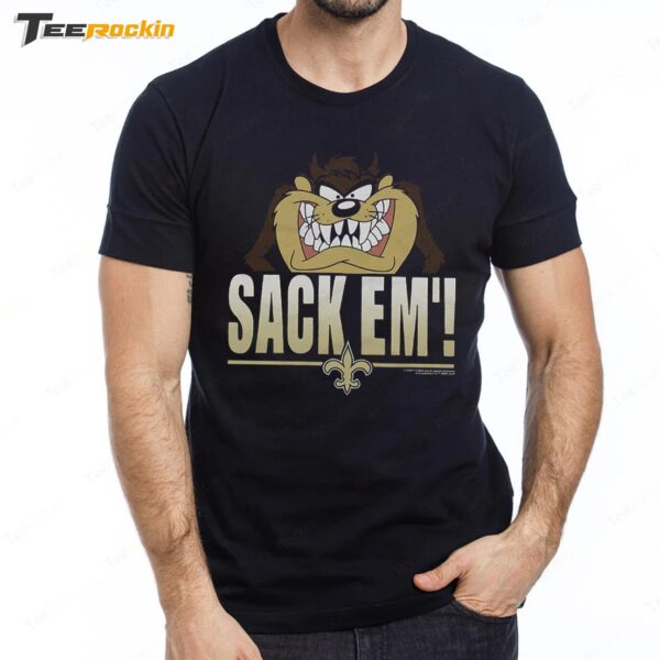 Looney Tunes Taz Sack Em' x New Orleans Saints Premium SS T Shirt