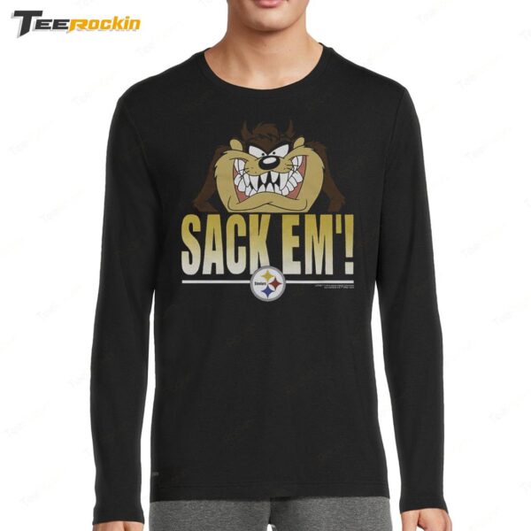 Looney Tunes Taz Sack Em' x Pittsburgh Steelers Long Sleeve Shirt