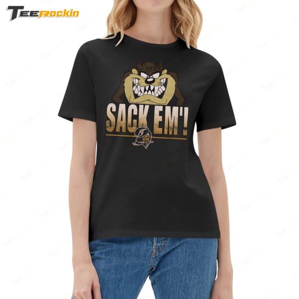 Looney Tunes Taz Sack Em' x Tampa Bay Buccaneers Ladies Boyfriend Shirt