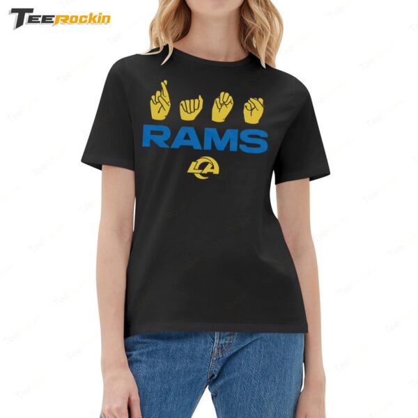 Love Sign Rams ASL Ladies Boyfriend Shirt