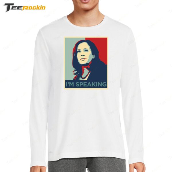 New Stephen King Wearing Kamala Harris I'm Speaking Long Sleeve Shirt