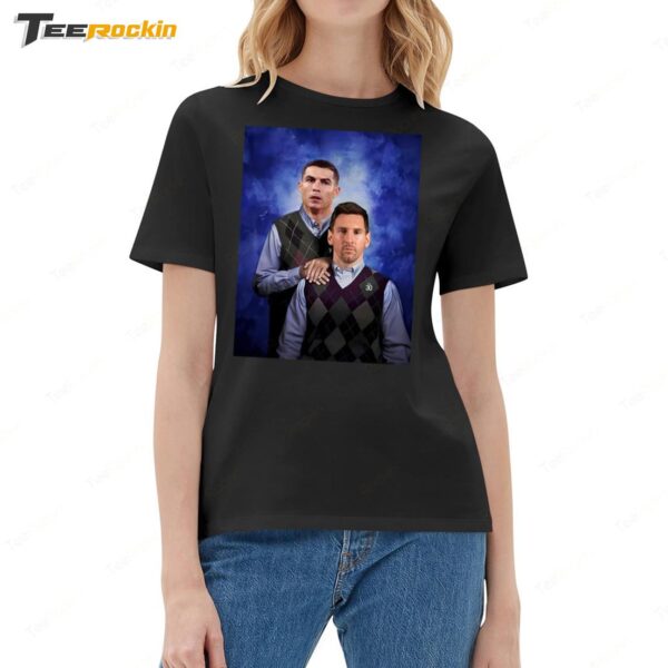 Steph Brothers Lionel Messi And Cristiano Ronaldo Ladies Boyfriend Shirt