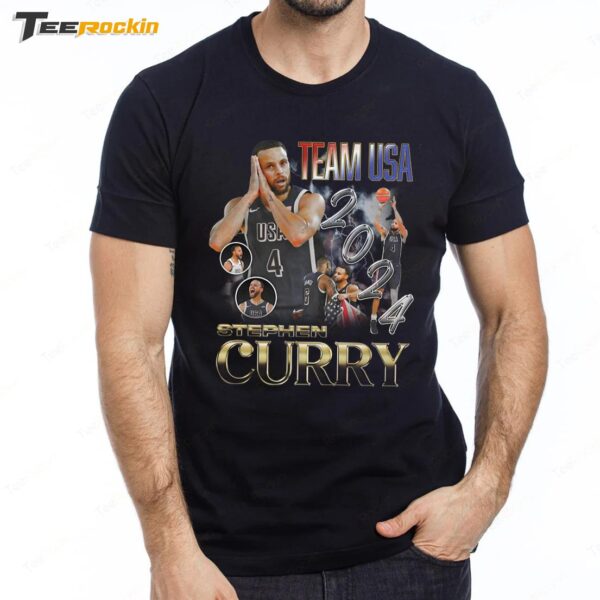 Stephen Curry Team Usa Night Paris Olympic 2024 Premium SS T Shirt