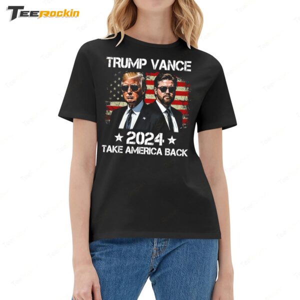 Trump Vance 2024 Donald Trump JD Vance Take America Ladies Boyfriend Shirt