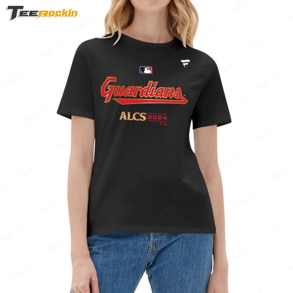 Cleveland Guardians Fanatics 2024 American League Division Series Champions Locker Room Ladies Boyfriend Shirt