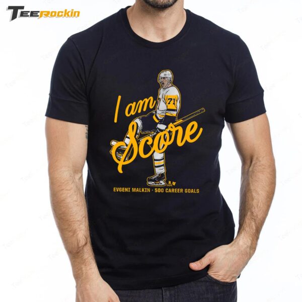 I Am Score Evgeni Malkin 500 Career Goals New Premium SS T Shirt