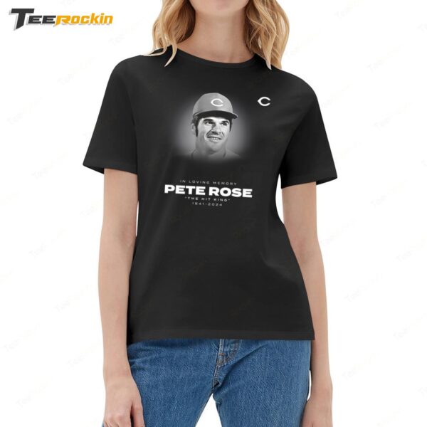 In Loving Memory Pete Rose The Hit King 1941 2024 Ladies Boyfriend Shirt