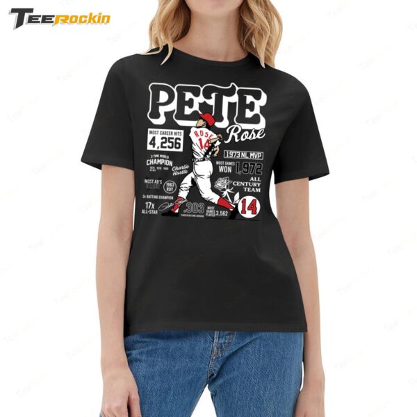 New Cincy Pete Rose Career Stats Ladies Boyfriend Shirt