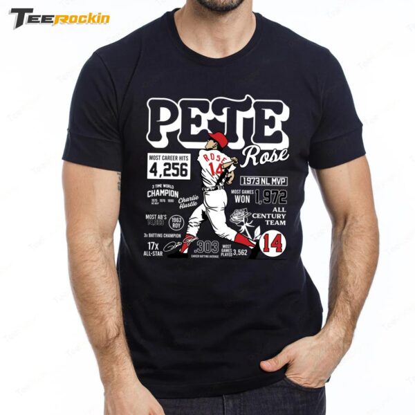 New Cincy Pete Rose Career Stats Premium SS T Shirt