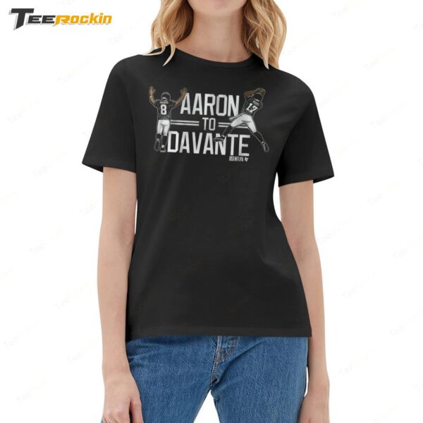 New York Aaron Rodgers to Davante Adams Ladies Boyfriend Shirt