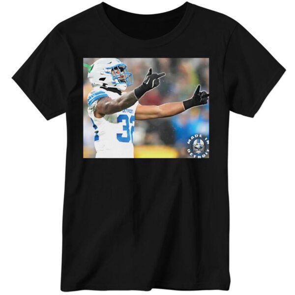 Double Birds By Brian Branch Detroit Lions Ladies Boyfriend Shirt