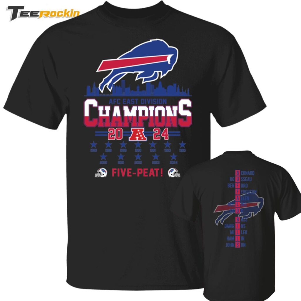 Buffalo 2024 Afc East Division Champions Five Peat Shirt