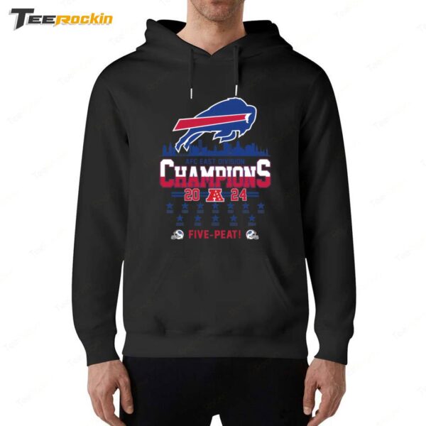 Buffalo Bills AFC East Division Champions 2024 Five Peat Hoodie