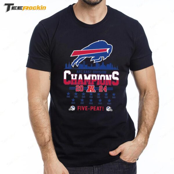 Buffalo Bills AFC East Division Champions 2024 Five Peat Premium SS T Shirt