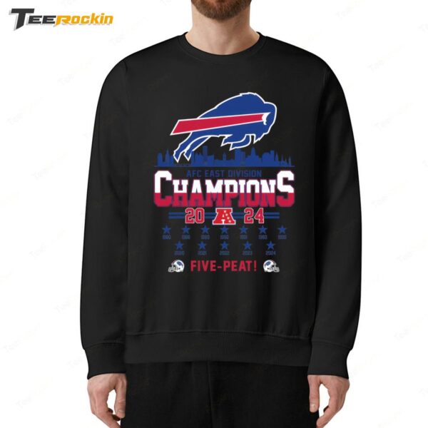 Buffalo Bills AFC East Division Champions 2024 Five Peat Sweatshirt