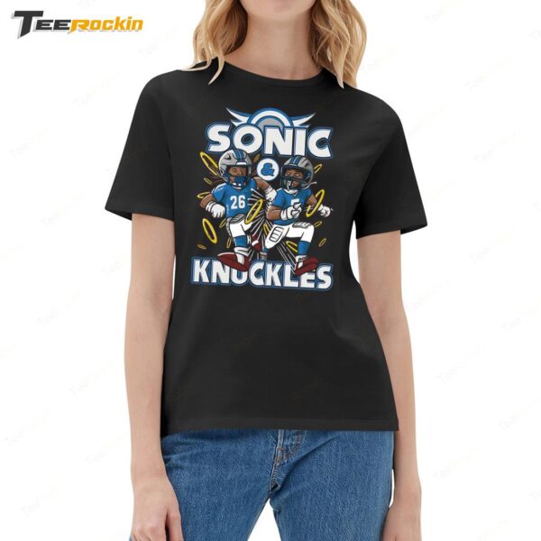 Detroit Lions David Montgomery Jahmyr Gibbs Sonic Knuckles Ladies Boyfriend Shirt