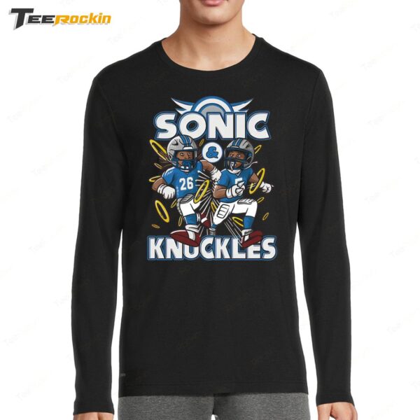 Detroit Lions David Montgomery Jahmyr Gibbs Sonic Knuckles Long Sleeve Shirt