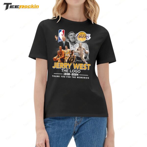 Lakers Jerry West The Logo 1938 2024 Thank You For The Memories Ladies Boyfriend Shirt