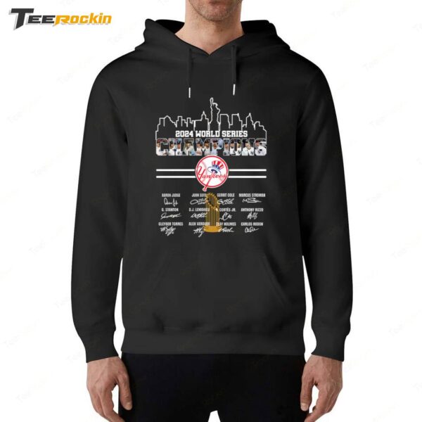 New York Yankees 2024 World Series Champions Team Name Signature Hoodie