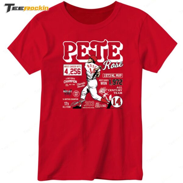 Pete Rose Career Stats Cincy Ladies Boyfriend Shirt