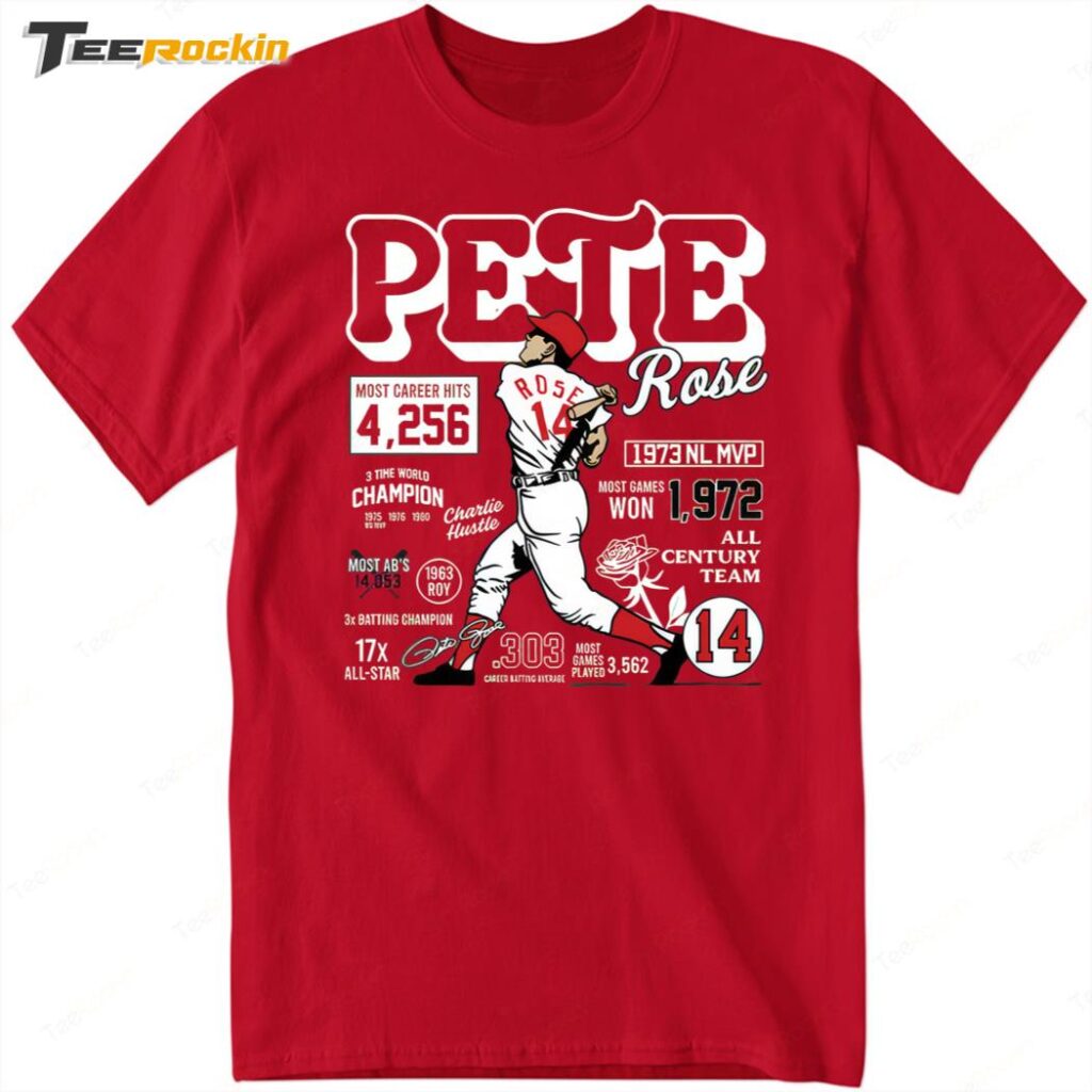 Pete Rose Career Stats Cincy Shirt