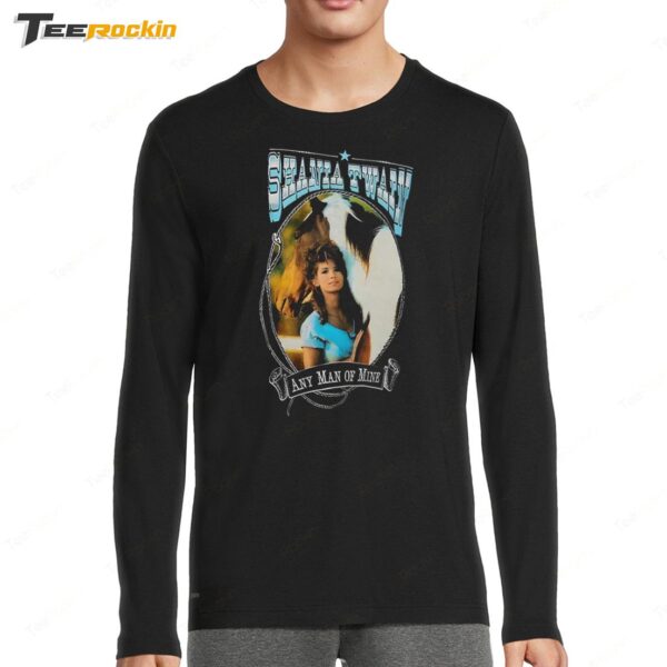 Shania Twain Merch Any Man Of Mine Vintage Long Sleeve Shirt