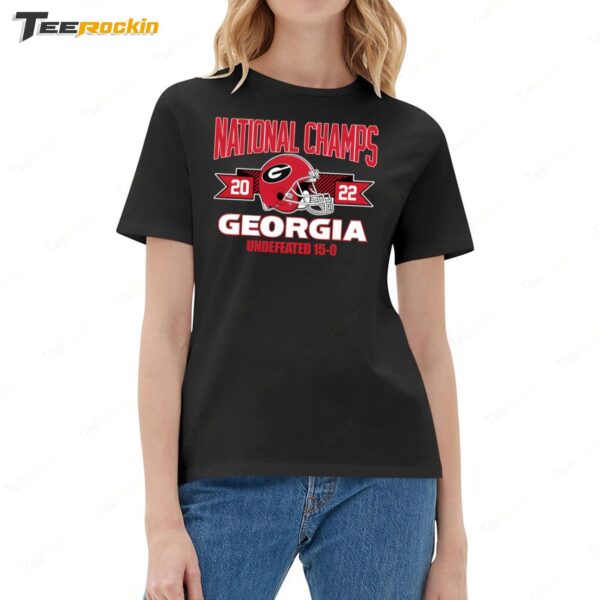 Georgia Football National Champions Arched Helmet Ladies Boyfriend Shirt