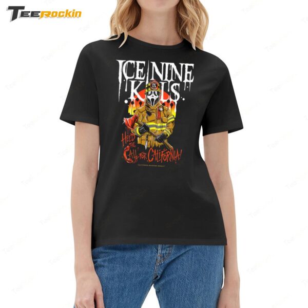 Ice Nine Kills Heed The Call For California Wild Fires Benefit Ladies Boyfriend Shirt