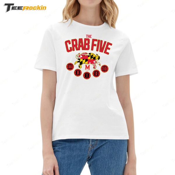 Maryland Basketball The Crab Five Crab Flag Ladies Boyfriend Shirt