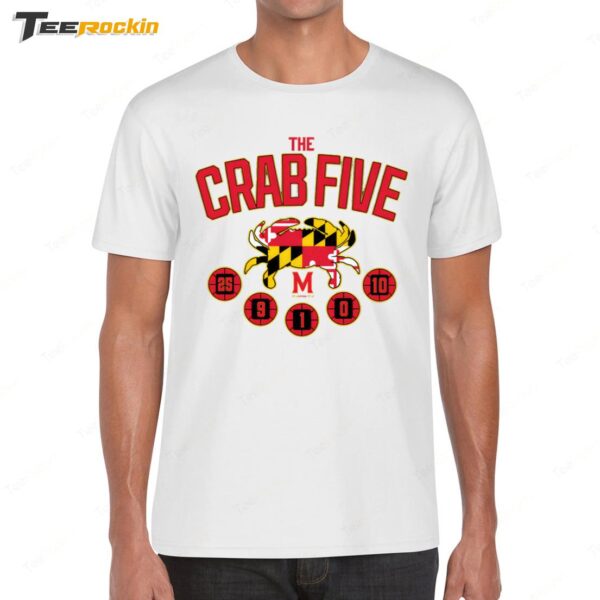 Maryland Basketball The Crab Five Crab Flag Shirt