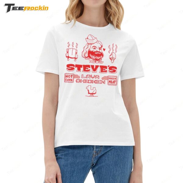 Steve's Lava Chicken Graphic Ladies Boyfriend Shirt