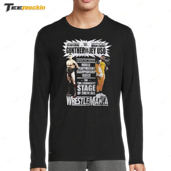 WWE WrestleMania 41 Jey Uso vs Gunther Match Long Sleeve Shirt