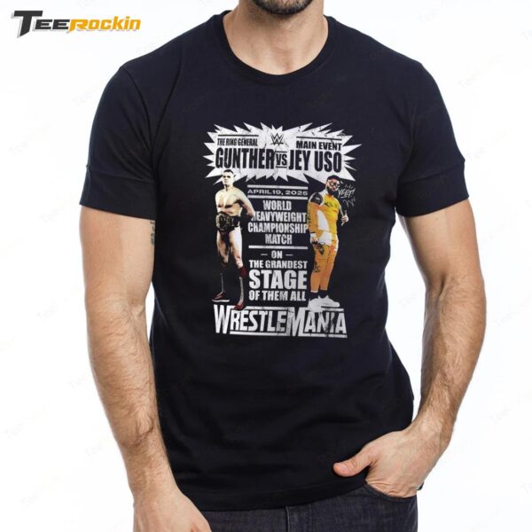 WWE WrestleMania 41 Jey Uso vs Gunther Match Premium SS T Shirt