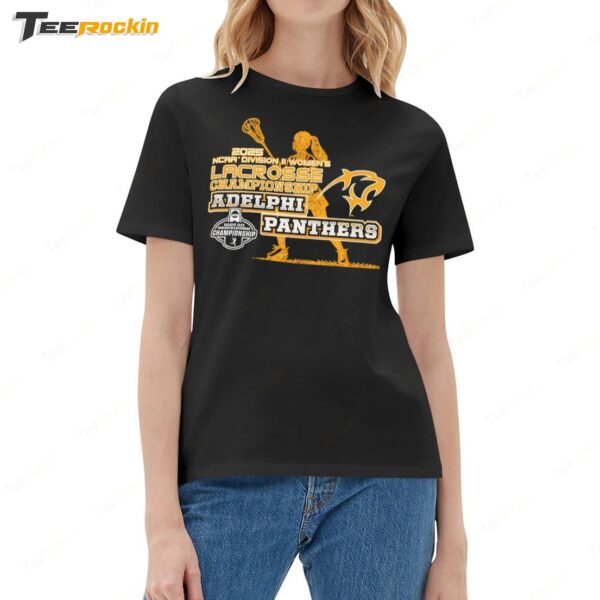 Adelph Panthers NCAA Division II Women's Lacrosse Championship 2025 Ladies Boyfriend Shirt