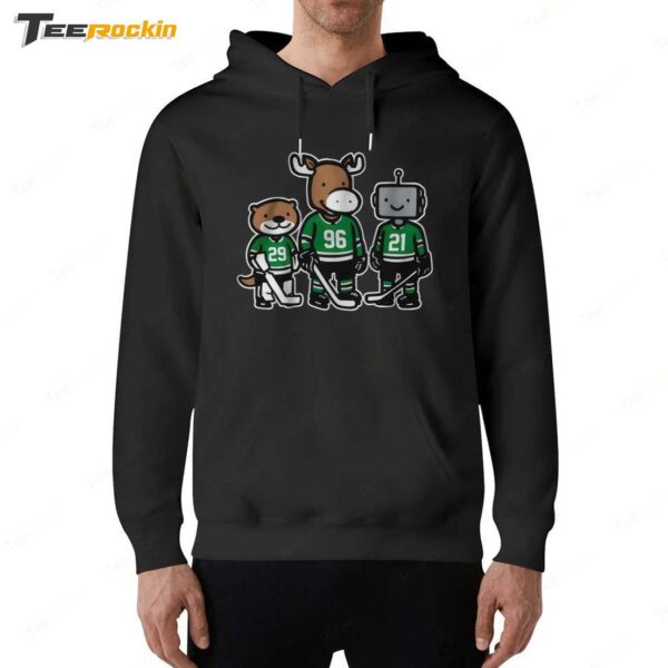 Jake Oettinger, Mikko Rantanen And Jason Robertson Otter, Moose And Robo Guys Hoodie