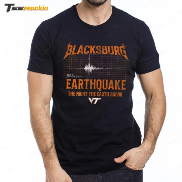 Virginia Tech Blacksburg Earthquake Premium SS T Shirt