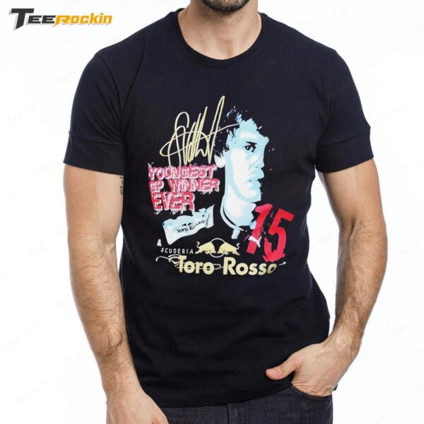 Youngest Gp Winner Ever Scuderia Toro Rosso Signature Premium SS T Shirt